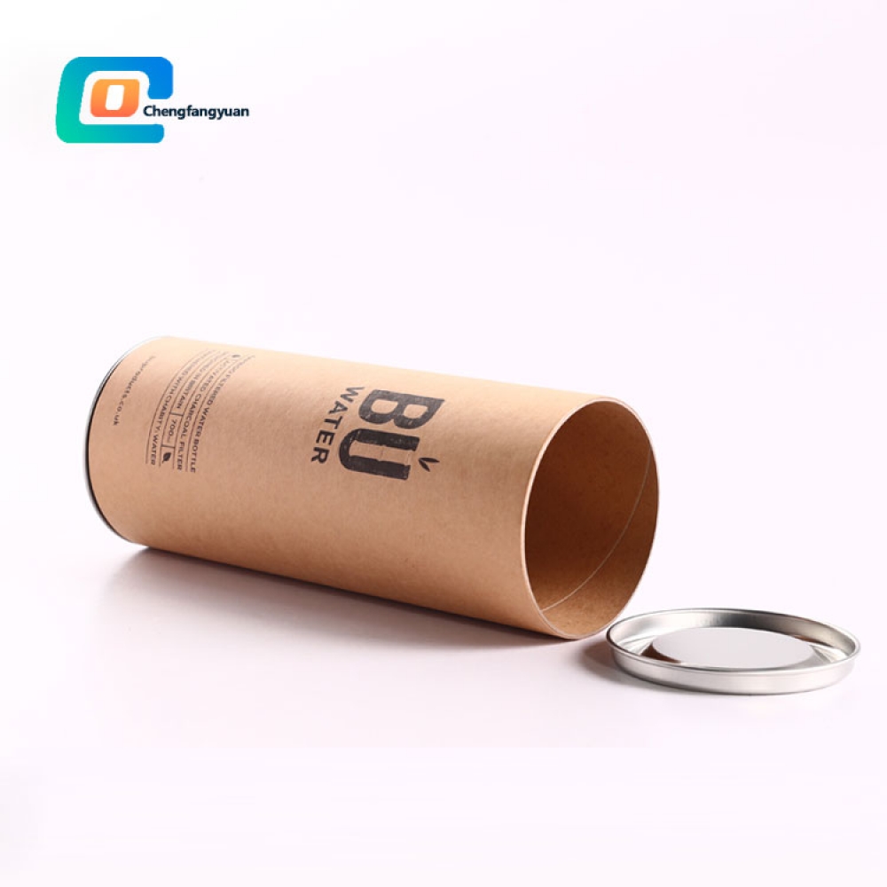 Food grade Aluminum foil Cylinder Paper tube for Tea coffee chips with metal lid