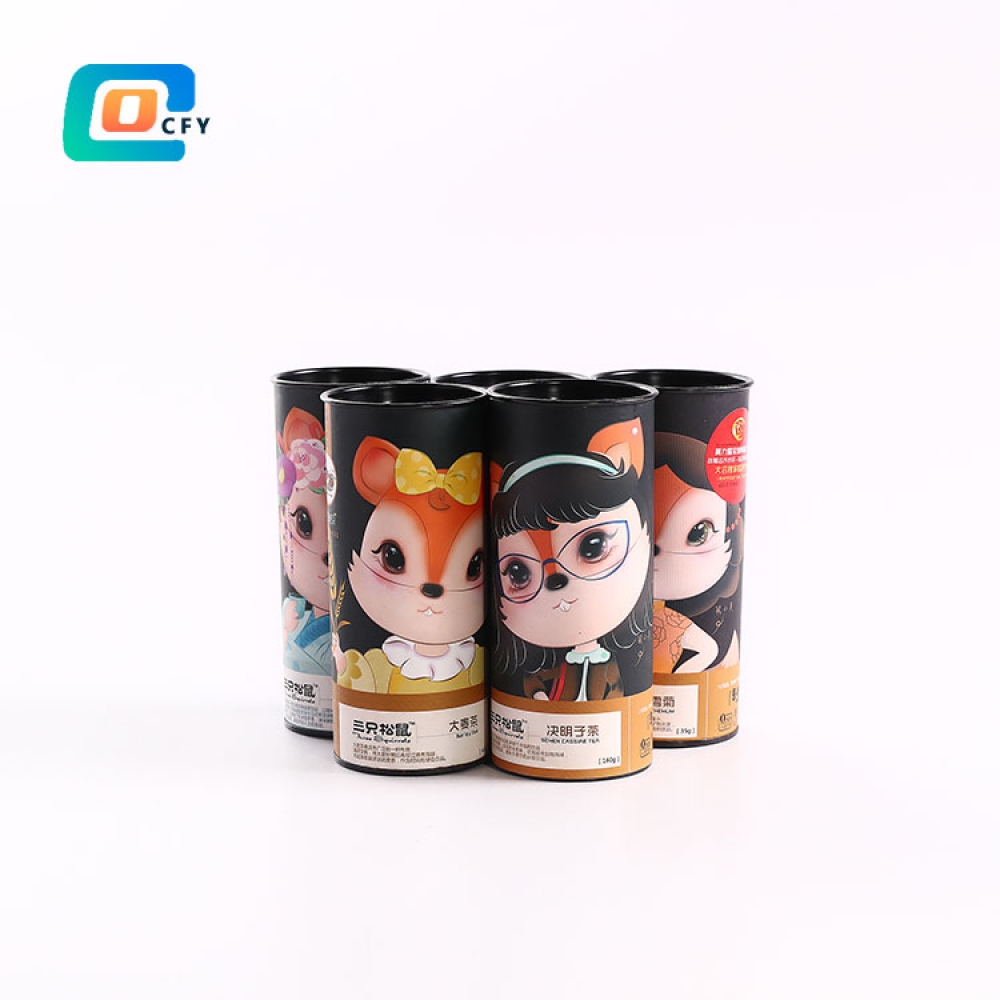 Food grade biodegradable craft paper box Customized container tube for coffee power chips tea