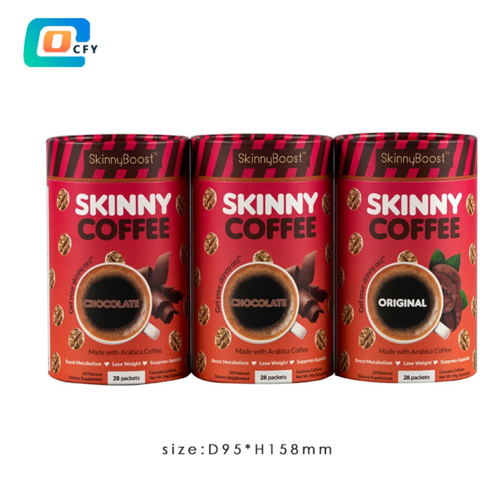 Biodegradable coated paper tube coffee package Custom design Matt surface cylinder cardboard boxes