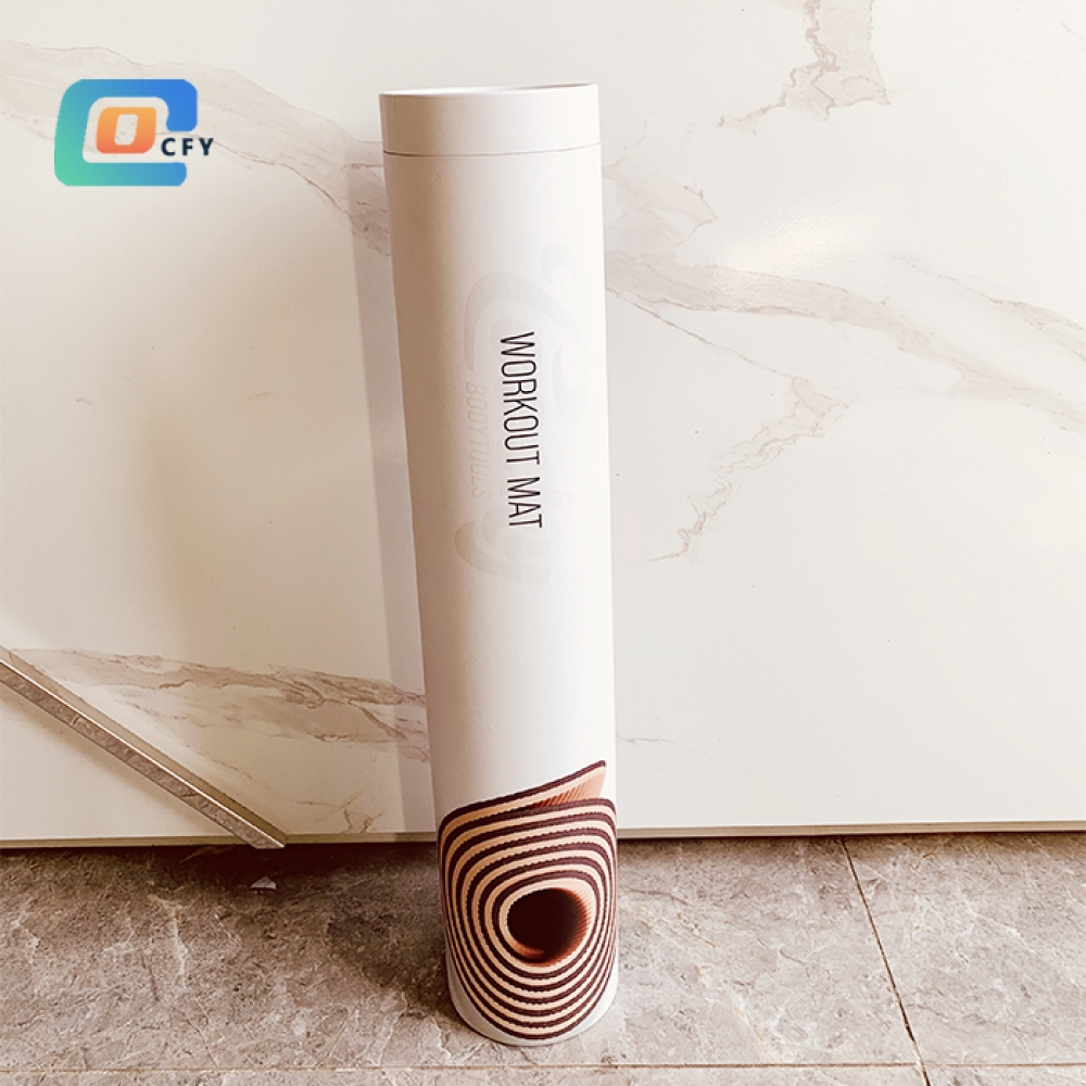 Eco Friendly round cardboard packaging for workout mat  Plastic free paper cylinders package for yoga pat