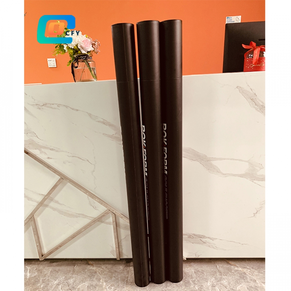 Super Long Full black Eco Friendly round cardboard packaging for golf shooter cylinder mailing box with custom logo shipping paper tube with printing