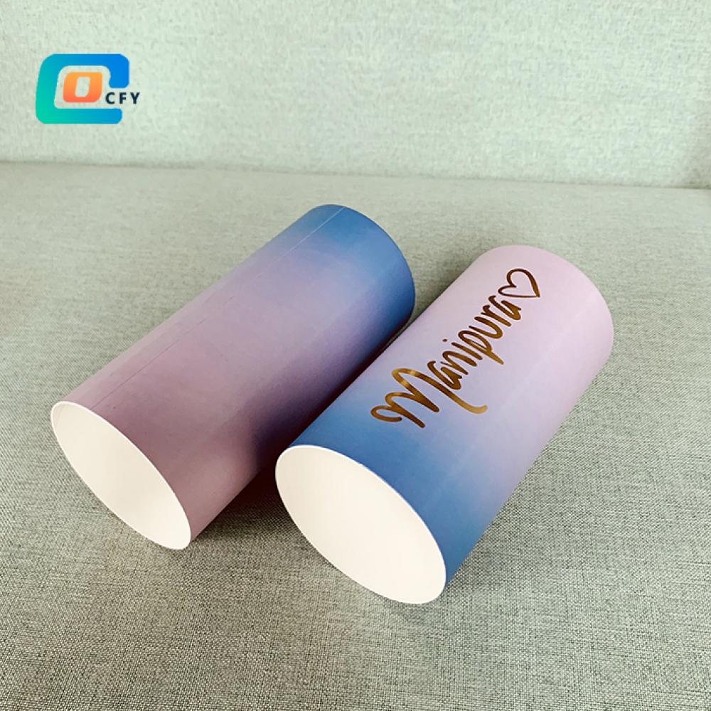 Eco friendly paper tube Gold foil stamping candle tube packaging biodegradable cylinder packaging for gift