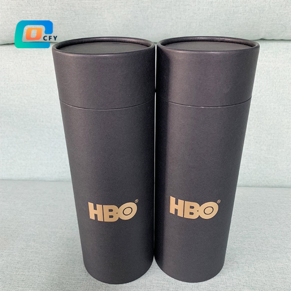 Recycled plastic free paper tubes cyclinder packaging for water bottle custom tube packaging for gift T-shirt packaging tube