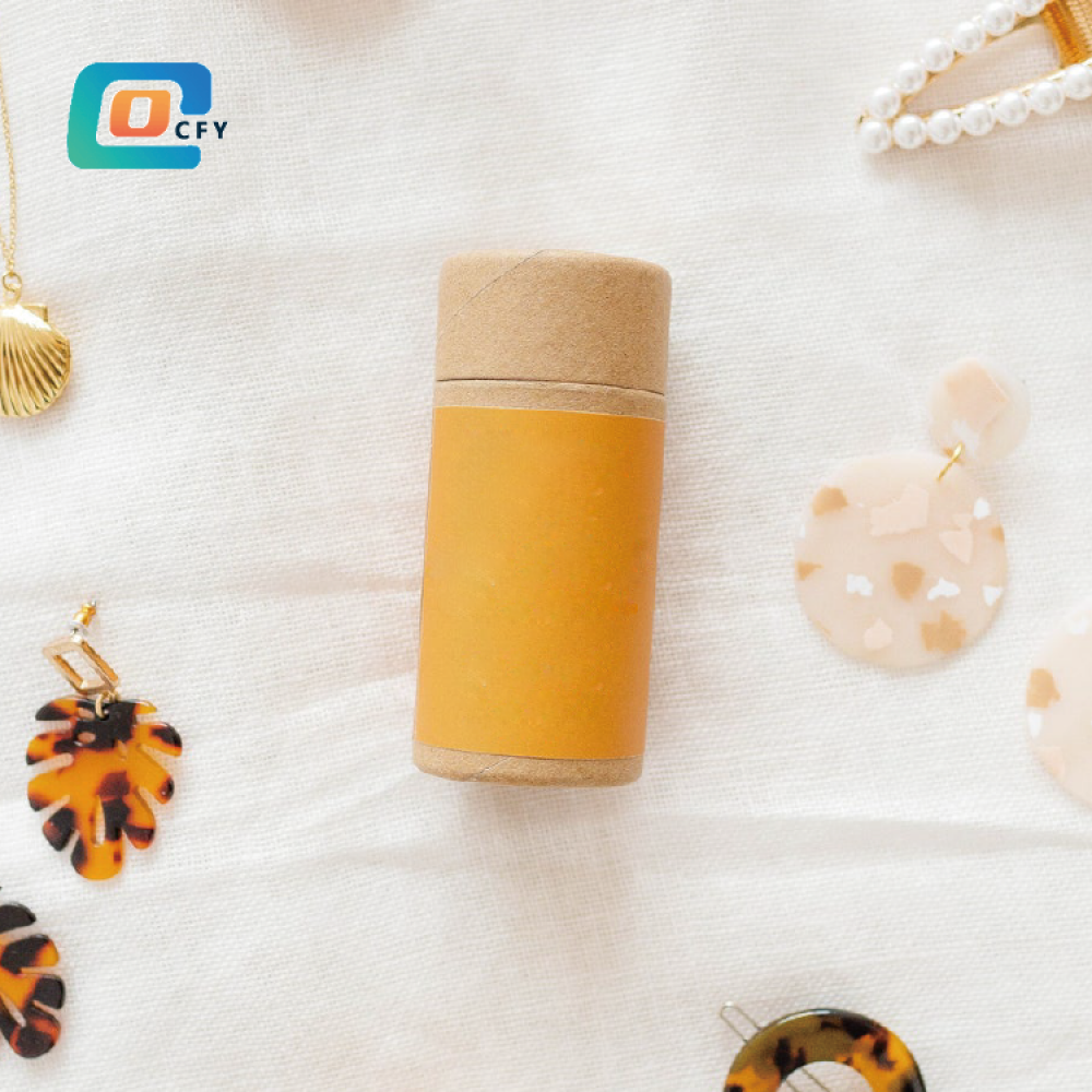 Custom printing mini deodorant stick container 0.15OZ lip balm push up small natural tube biodegradable cosmetic paper tubes smooth organic luxury lip gloss tubes
