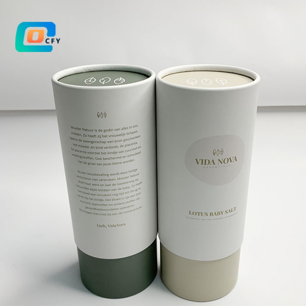 CFY Custom Cylinder cardboard powder paper tubes Tea coffee bean Oats container with metal lid food grade kraft round packaging