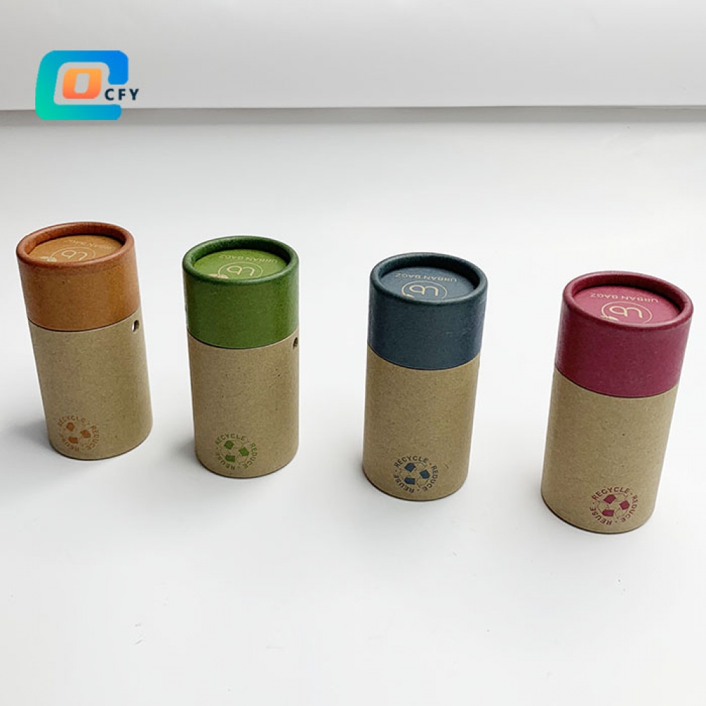 Eco friendly kraft paper tube with window Paper round packaging tube with clear PVC window paper can with window for urban bagz