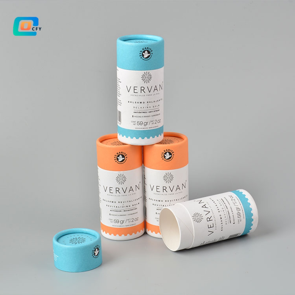 Plastic free cosmetic paper Container Cardboard Box Packaging for Fragrant paste push up deodorant