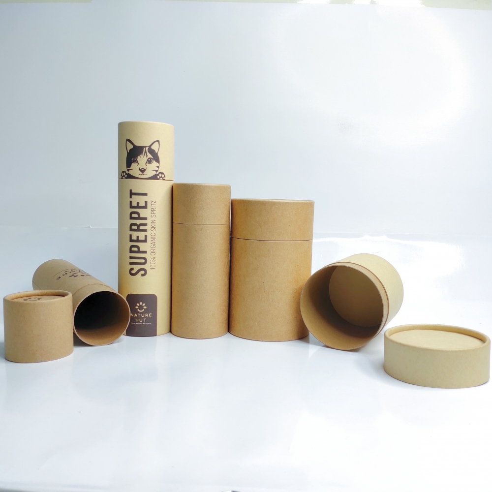 Custom Eco Friendly Cylinder Kraft Paper Tubes Tea Packaging Biodegradable Cosmetic Cardboard Tube Container Poster Package