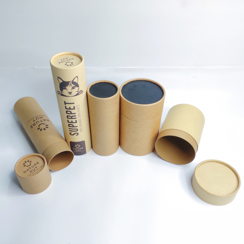 Custom Eco Friendly Cylinder Kraft Paper Tubes Tea Packaging Biodegradable Cosmetic Cardboard Tube Container Poster Package