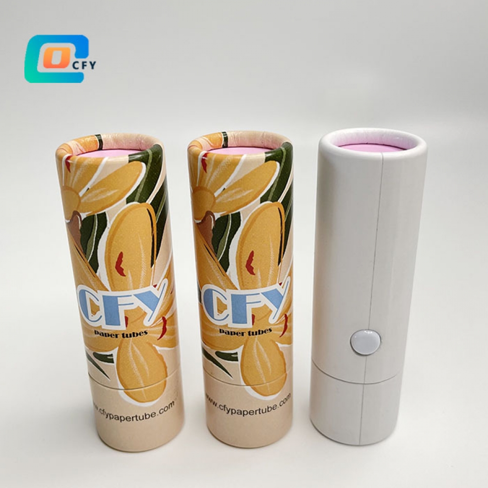 China Factory Custom Fashion Cardboard Bagasse Tube with Glassine Inside Pulp Fiber cylinder cardboard tube container electronic paper container Child-Resistant Vape Child Lock Button Paper Tube Packaging
