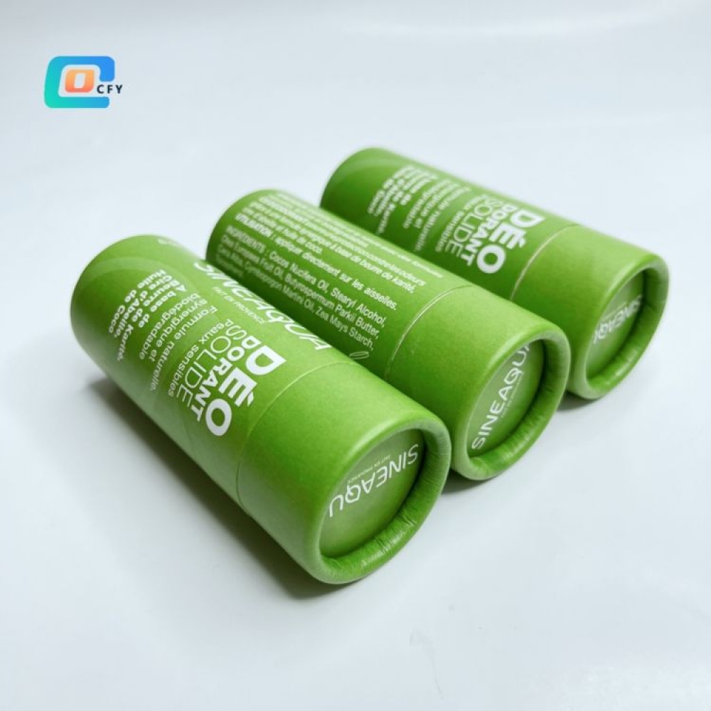 China Factory Custom Biodegradable Deodorant Paper Jar Lip Balm Paper Tube for Cosmetic Containers Packaging
