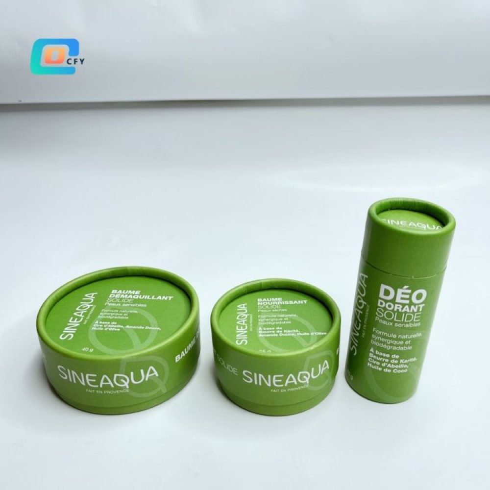 China Factory Custom Biodegradable Deodorant Paper Jar Lip Balm Paper Tube for Cosmetic Containers Packaging