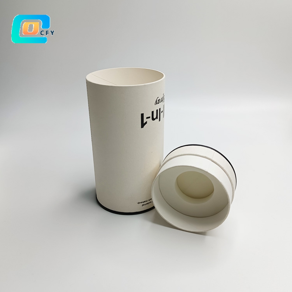 cylinder cardboard skincare set packaging tube high quality fancy paper container for essence spray eye cream with logo