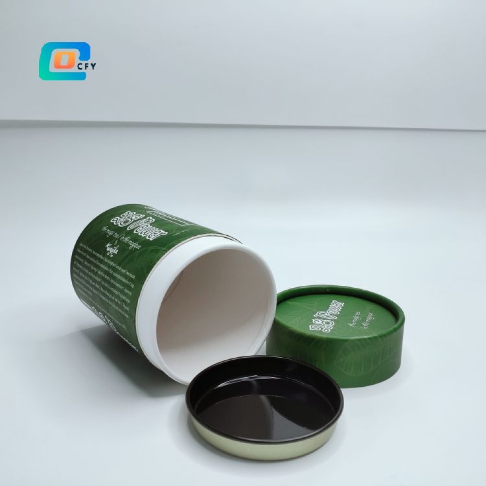 Chocolate latte coffee powder food grade paper cardboard tube supplements salt tea bag paper container for spice with printing