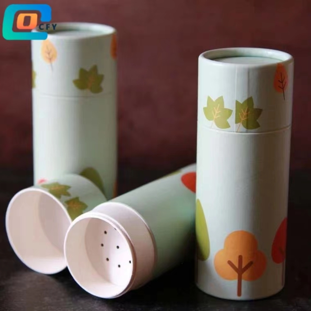 Patent Recycled Round Cylinder Kraft Cardboard Paper Tubes Packaging Gold Custom Industrial powder Printing Foil Accept Origin