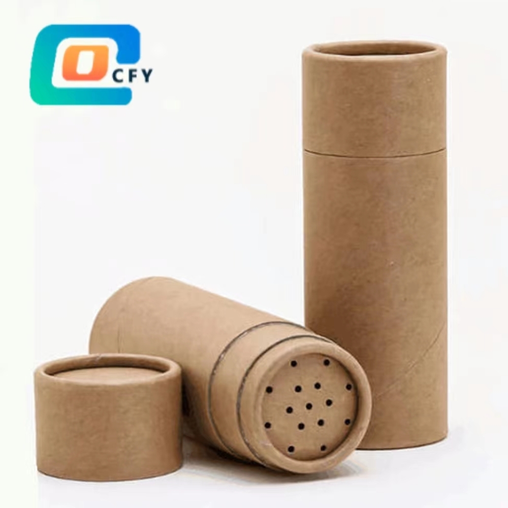 Patent Recycled Round Cylinder Kraft Cardboard Paper Tubes Packaging Gold Custom Industrial powder Printing Foil Accept Origin