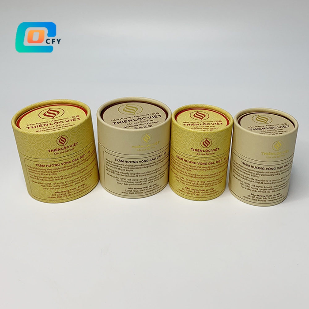 Gold stamping printing fragrance perfume aromatherapy scented cardboard container Incense paper tube packaging