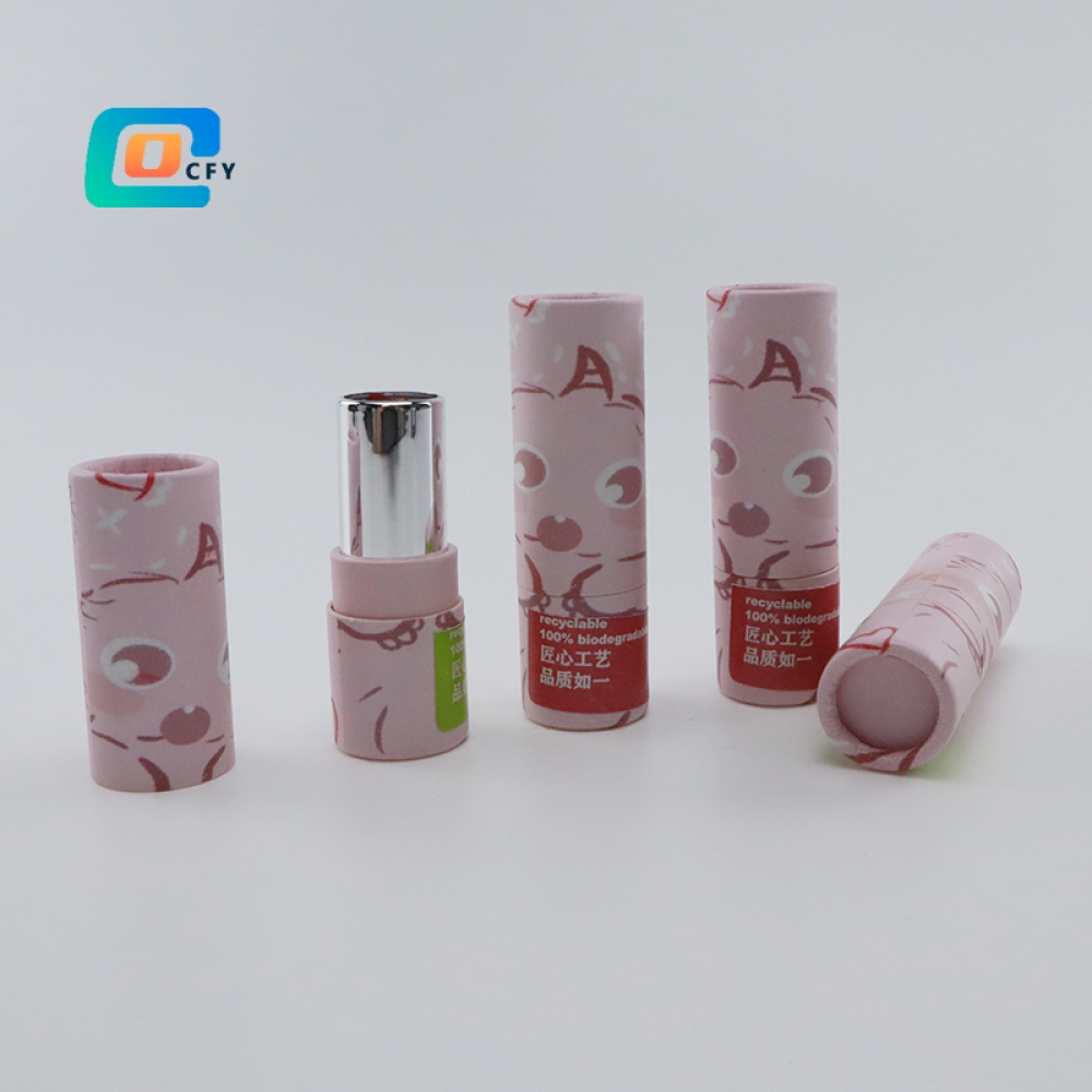 Cardboard cylinder Twist up lipsticks paper packaging Skincare lip gloss container Kraft Cosmetic Deodorant Lip Balm tubes