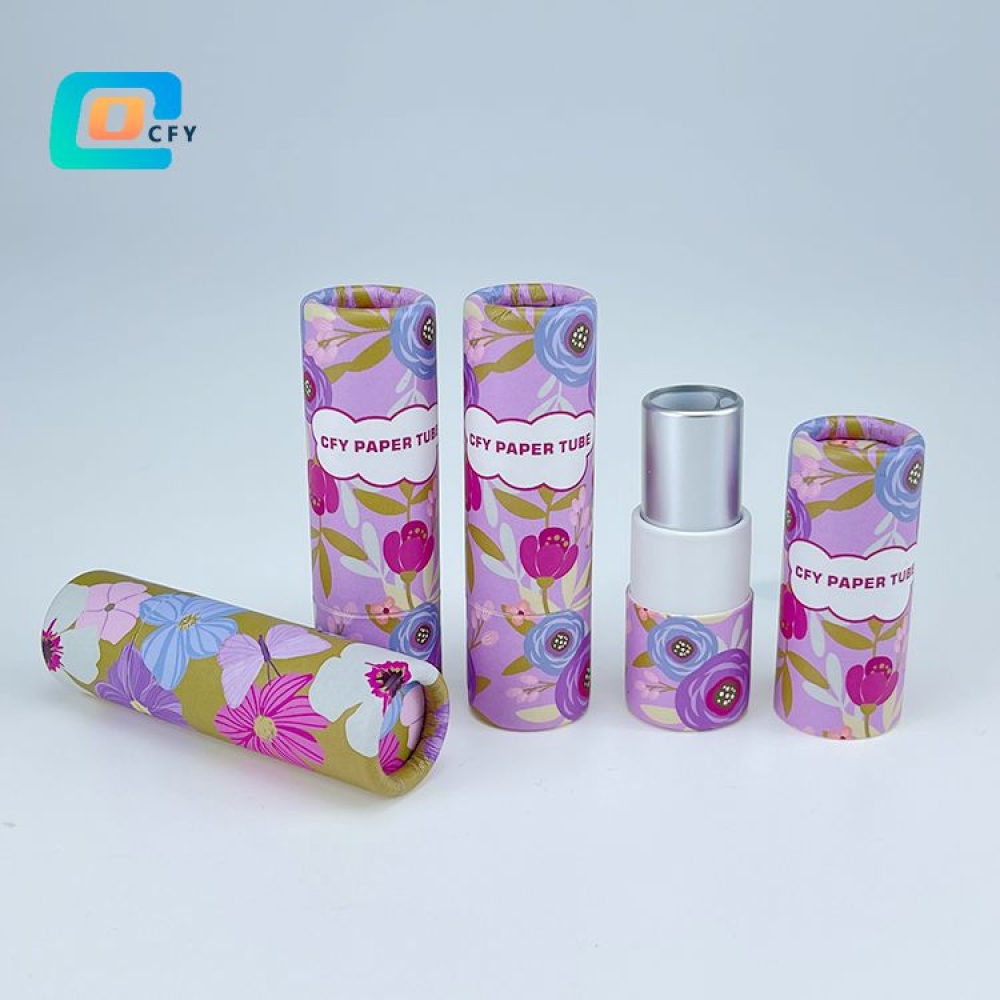 Empty matt silver Twist up lipstick packaging lip gloss Cardboard cylinder container Kraft Cosmetic sure Deodorant Lip Balm tube