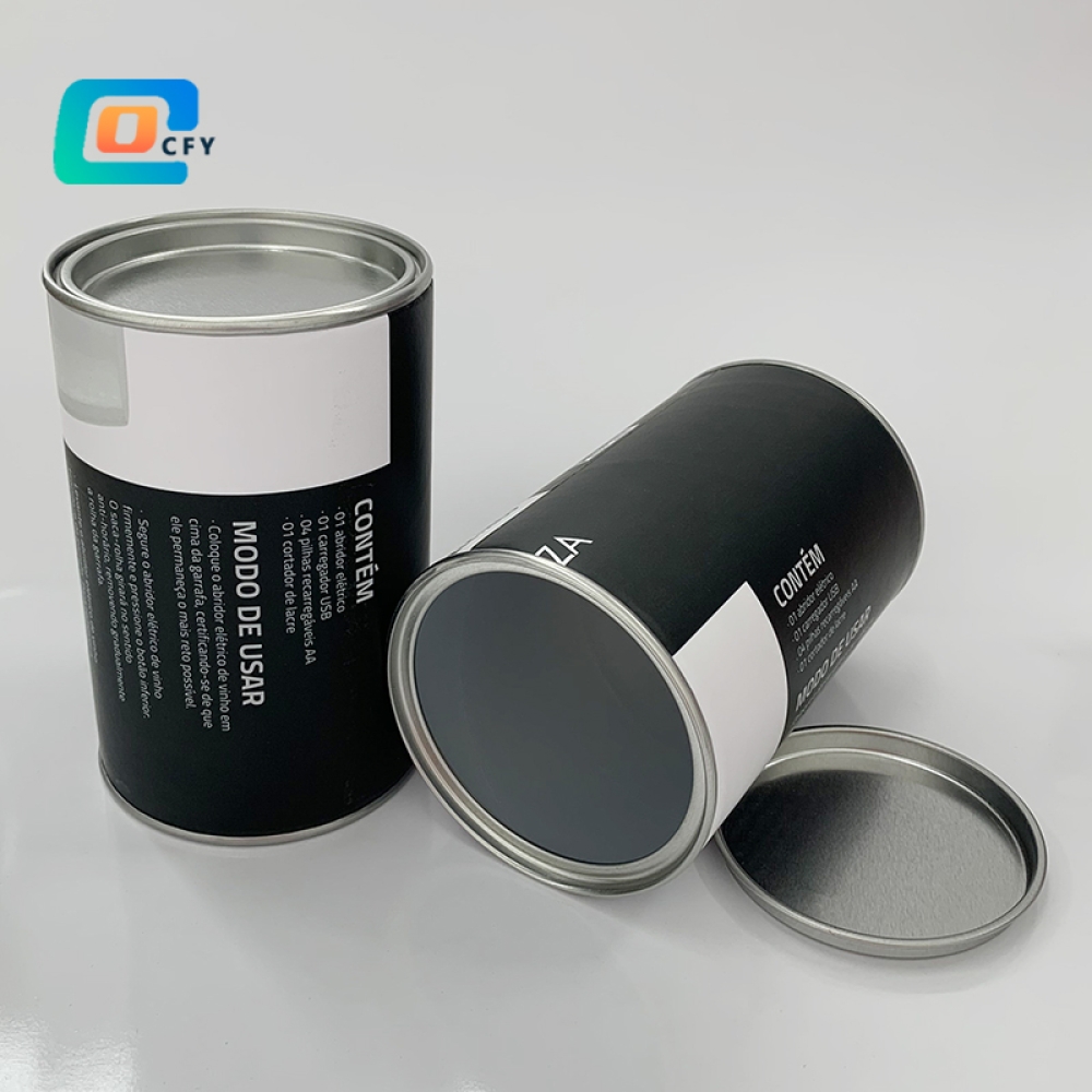 Canister empty Paper Tube for Beauty Collagen food grade metal can with aluminum for tea coffee powder cashew nut