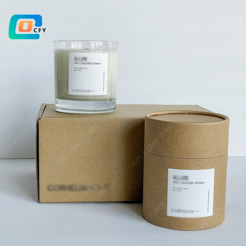 Custom Cardboard Tube Wax Candles gift set Packaging Boxes reed diffuser kraft Cylinder paper tubes